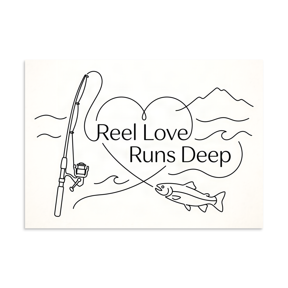 Reel Love Runs Deep Poster - Heartfelt Fishing Gift mockup