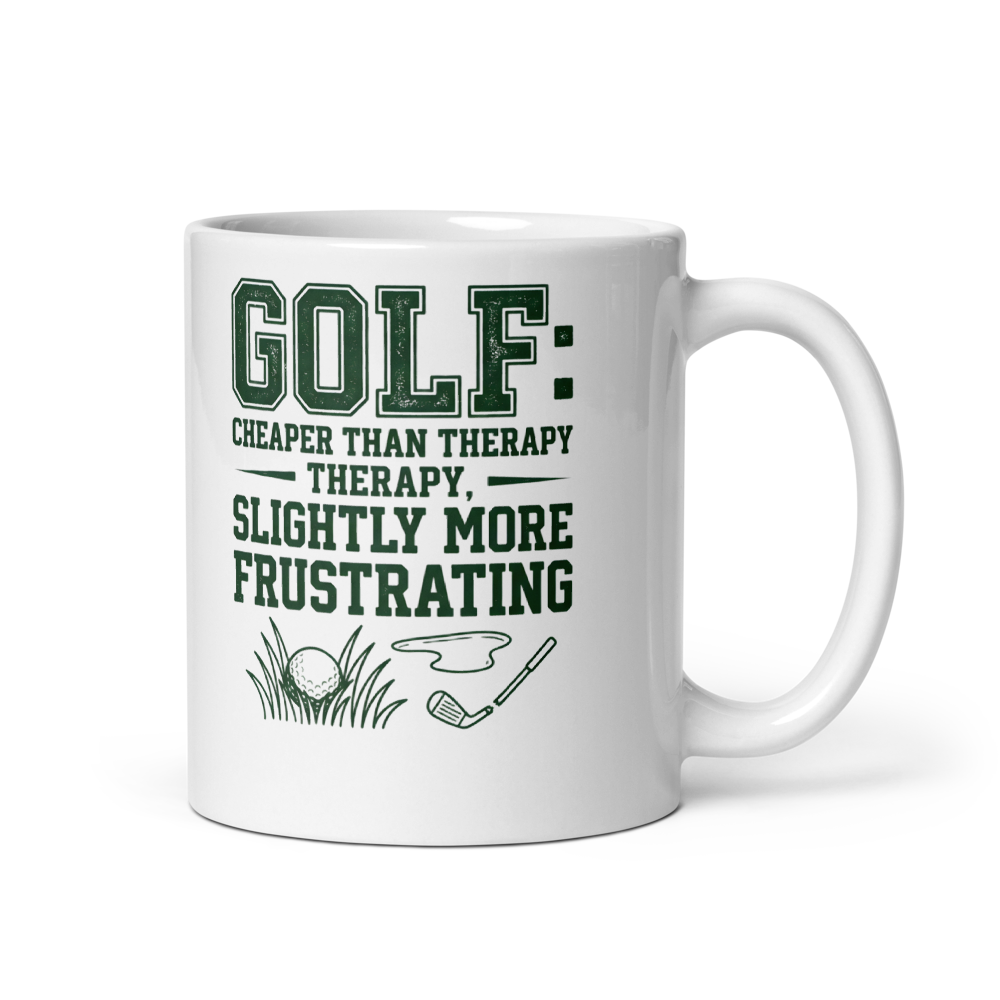 Golf Cheaper Than Therapy Mug - Funny Golf Gift for Men mockup