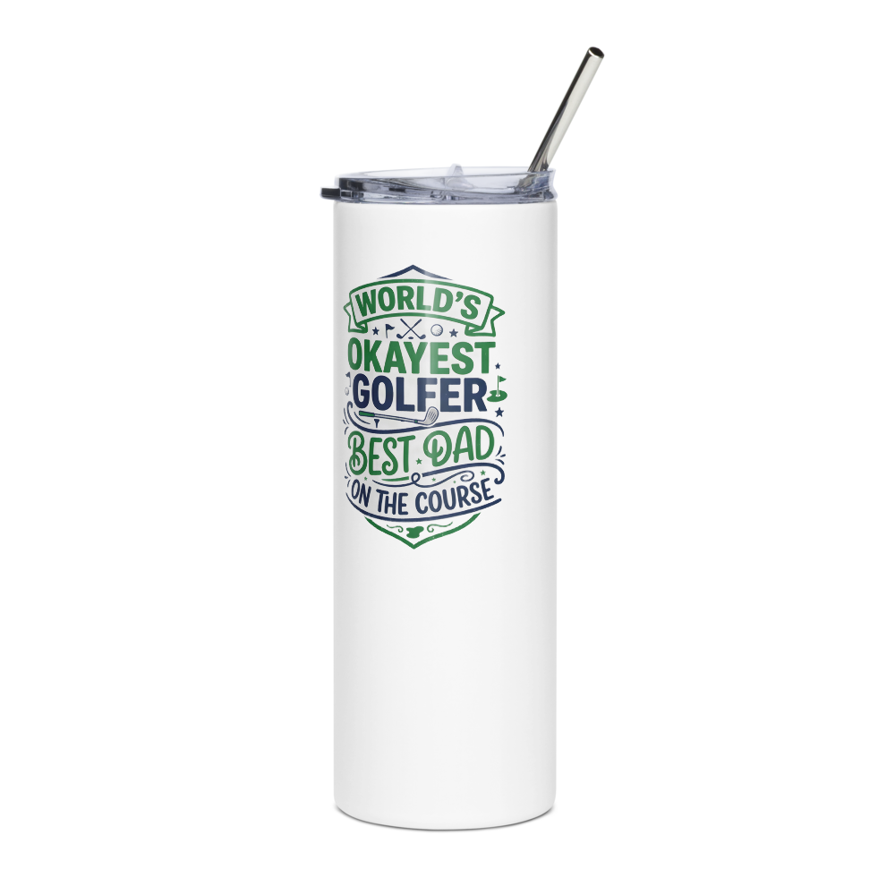 Okayest Golfer Best Dad Tumbler - Golf Gift for Dad mockup