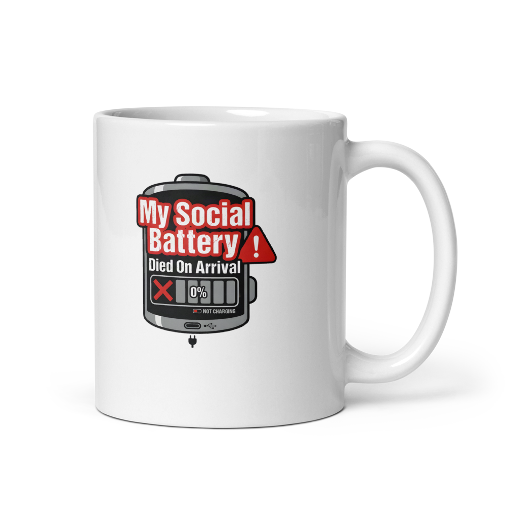 Social Battery Dead Introvert Mug mockup