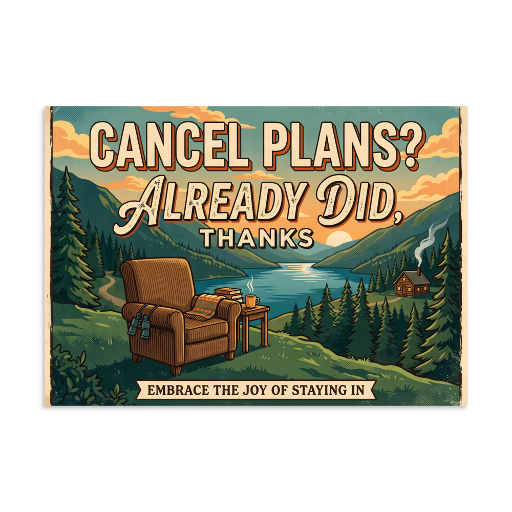 Cancel Plans Sarcastic Introvert Poster mockup