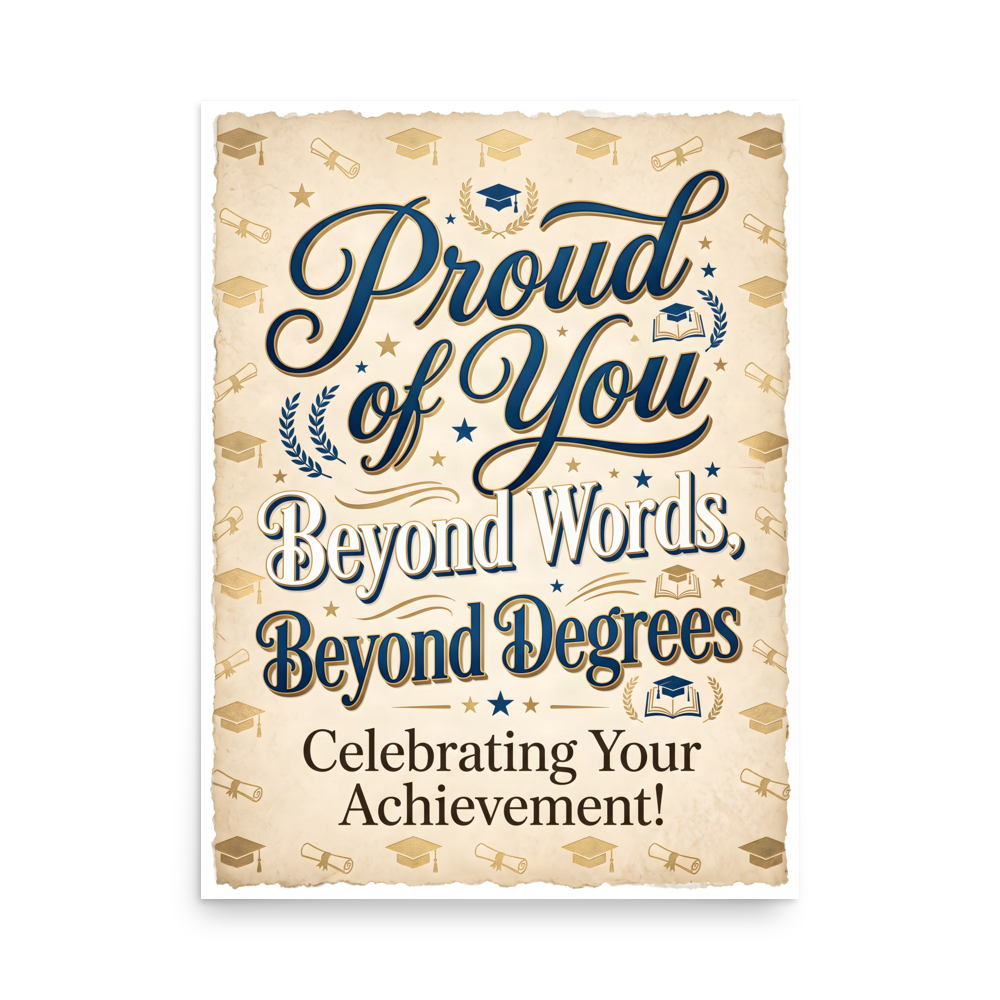 Proud of You Graduation Poster - Heartfelt Grad Gift mockup