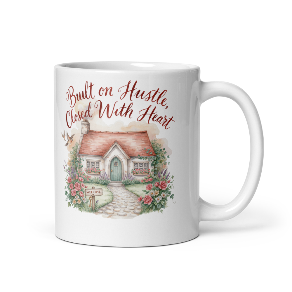 Built on Hustle Closed With Heart Mug - Realtor Gift mockup