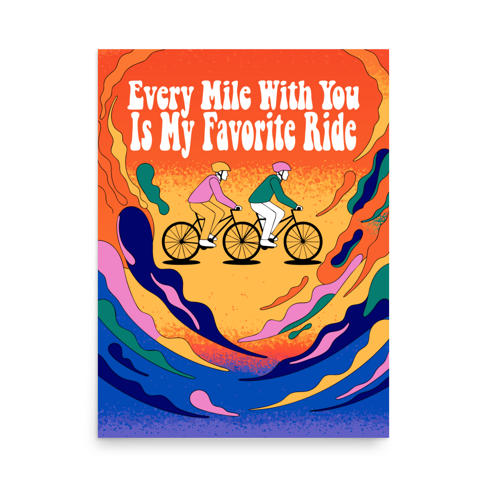Every Mile With You Cycling Anniversary Poster mockup