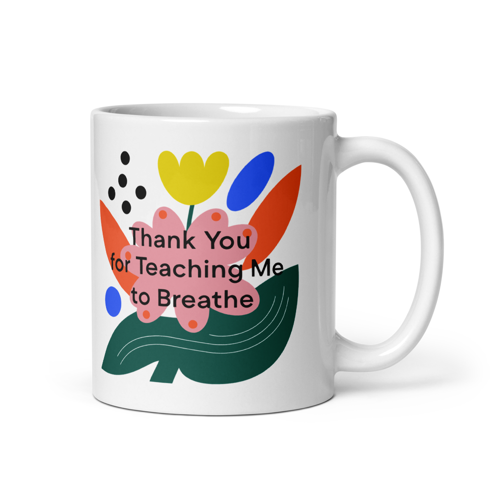 Yoga Instructor Thank You Mug – Teaching Me to Breathe mockup