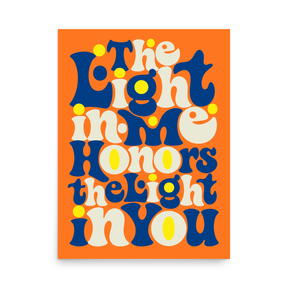 Light in Me Honors Light in You Yoga Teacher Print mockup