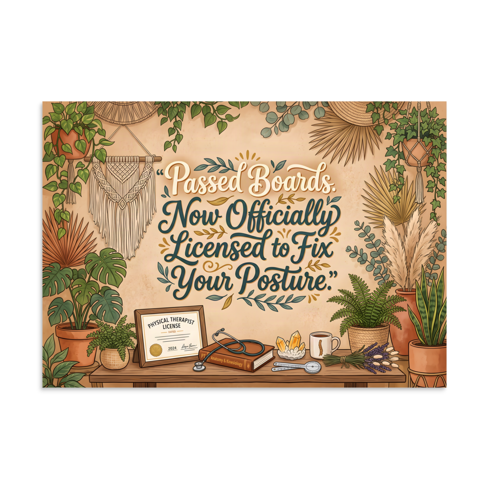 Physical Therapist Boards Passed Poster - Funny PT Gift mockup