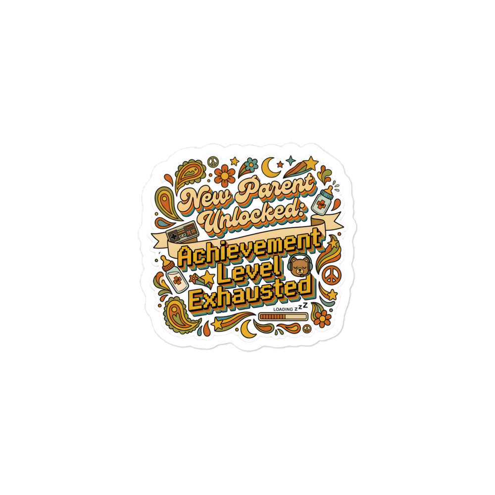 New Parent Gift Sticker - Achievement Unlocked mockup