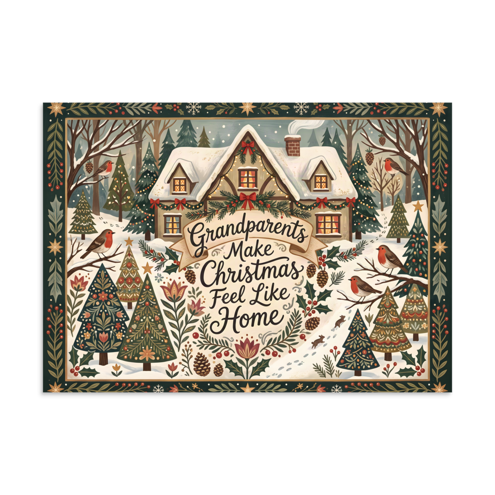 Christmas Poster Gift for Grandparents | Feels Like Home mockup