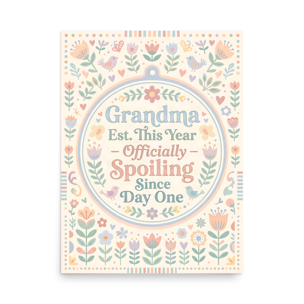 New Grandma Keepsake Poster - Est. This Year Gift mockup