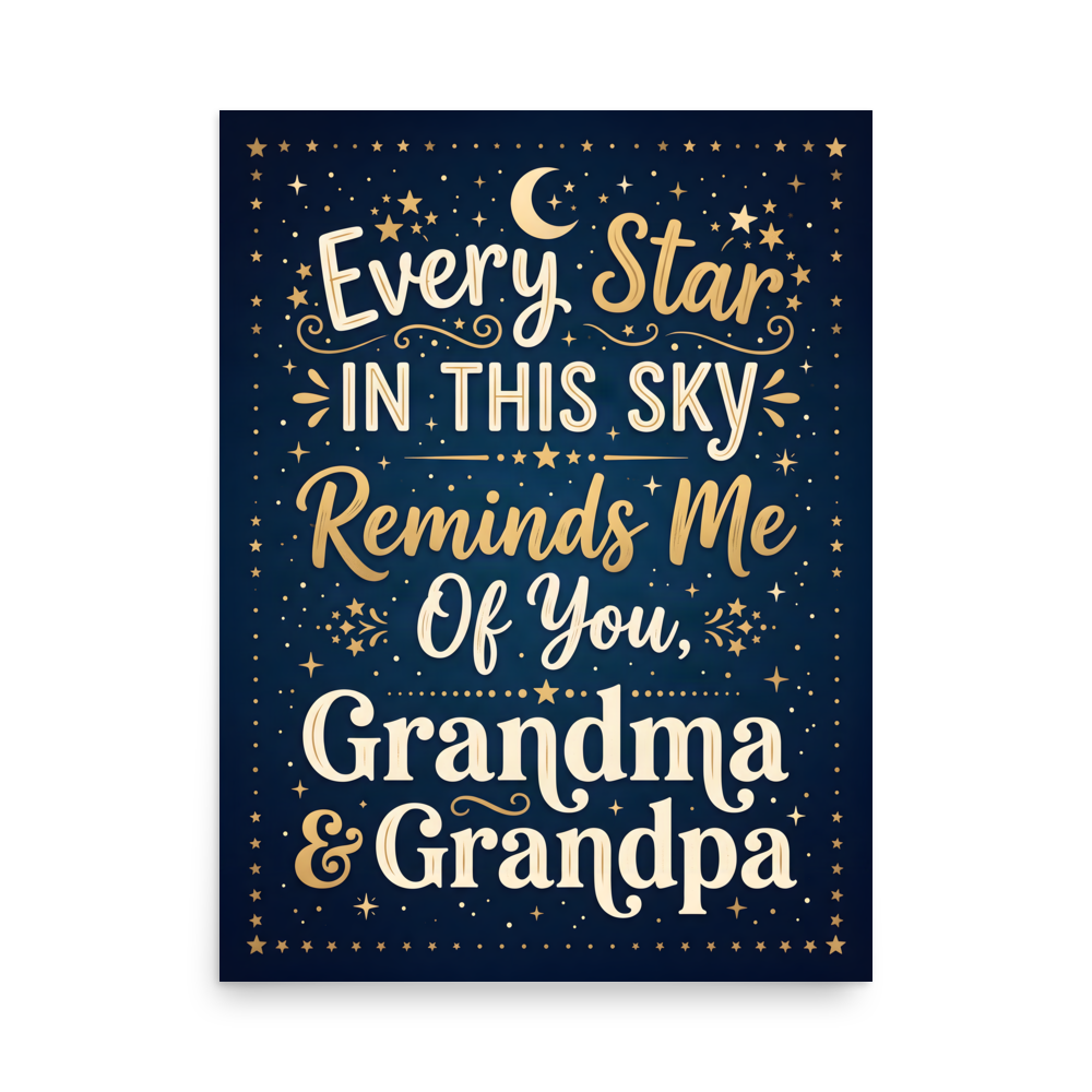 Personalized Star Map Poster - Grandparent Keepsake Gift mockup